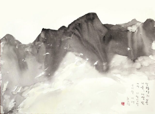 이태호 | 인왕산의 봄기운 | 2017 | 종이에 수묵담채 | 56.4 x 76.3 cm